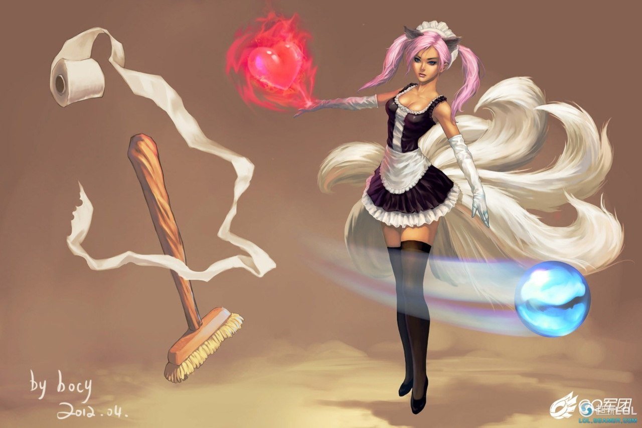 French Maid Ahri League Of Legends Fan Art